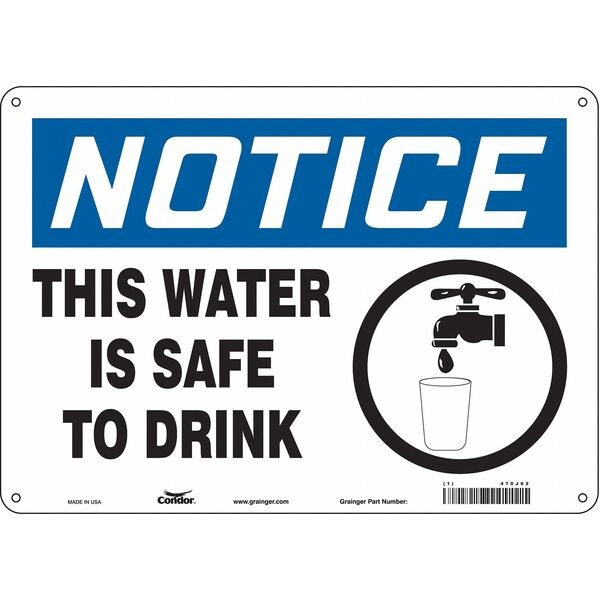 Safety Sign, 10 in Height, 14 in Width, Polyethylene, Horizontal Rectangle, English, 470J62