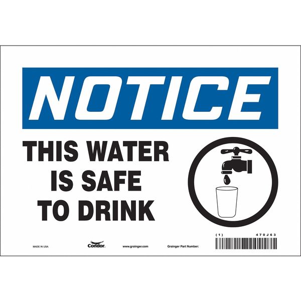 Safety Sign, 7 in Height, 10 in Width, Vinyl, Vertical Rectangle, English, 470J63