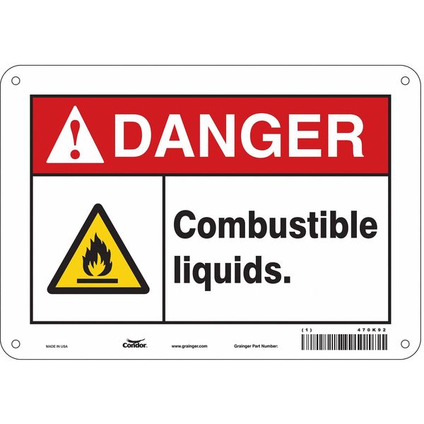 Safety Sign, 7 in Height, 10 in Width, Polyethylene, Vertical Rectangle, English, 470K92