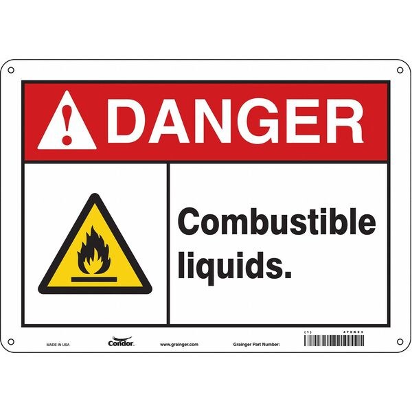Safety Sign, 10 in Height, 14 in Width, Polyethylene, Horizontal Rectangle, English, 470K93