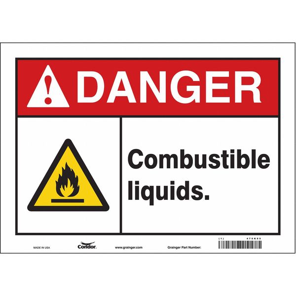 Safety Sign, 10 in Height, 14 in Width, Vinyl, Horizontal Rectangle, English, 470K95