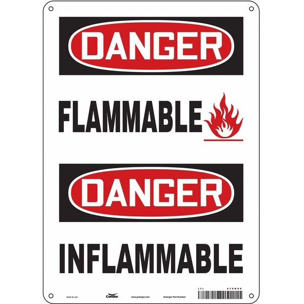 Safety Sign, 14 in Height, 10 in Width, Polyethylene, Vertical Rectangle, English, French
