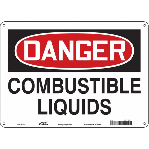 Safety Sign, 10 in Height, 14 in Width, Polyethylene, Horizontal Rectangle, English, 470K78