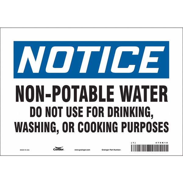 Safety Sign, 7 in Height, 10 in Width, Vinyl, Vertical Rectangle, English, 470K10