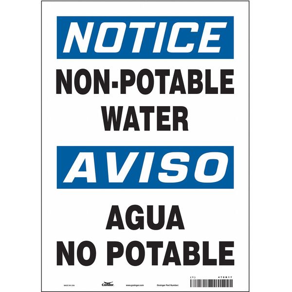 Safety Sign, 14 in Height, 10 in Width, Vinyl, Vertical Rectangle, English, 470K17