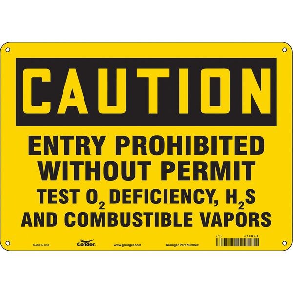 Safety Sign, 10 in Height, 14 in Width, Polyethylene, Horizontal Rectangle, English, 470K45