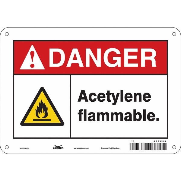 Safety Sign, 7 in Height, 10 in Width, Polyethylene, Vertical Rectangle, English, 470K56