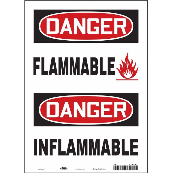 Safety Sign, 14 in Height, 10 in Width, Vinyl, Vertical Rectangle, English, French