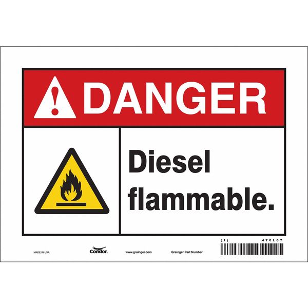 Safety Sign, 7 in Height, 10 in Width, Vinyl, Vertical Rectangle, English, 470L07