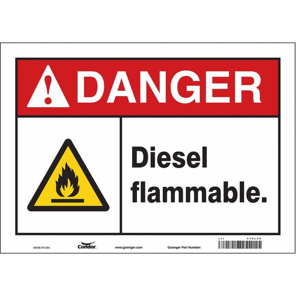 Safety Sign, 10 in Height, 14 in Width, Vinyl, Horizontal Rectangle, English, 470L08