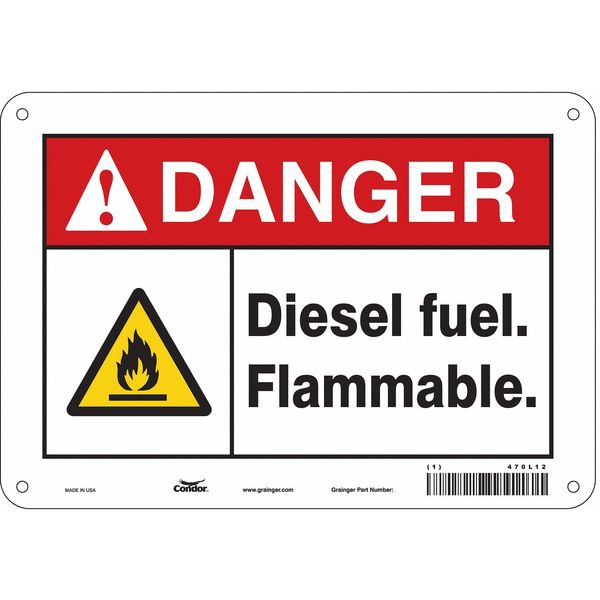 Safety Sign, 7 in Height, 10 in Width, Polyethylene, Vertical Rectangle, English, 470L12