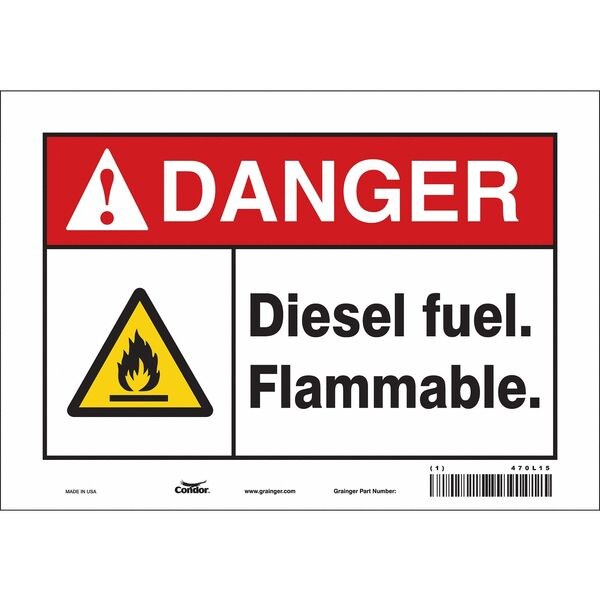 Safety Sign, 7 in Height, 10 in Width, Vinyl, Vertical Rectangle, English, 470L15