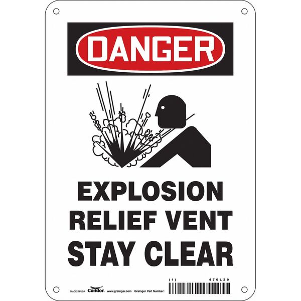 Safety Sign, 10 in Height, 7 in Width, Polyethylene, Horizontal Rectangle, English, 470L29