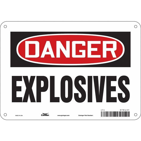 Safety Sign, 7 in Height, 10 in Width, Polyethylene, Vertical Rectangle, English, 470L41