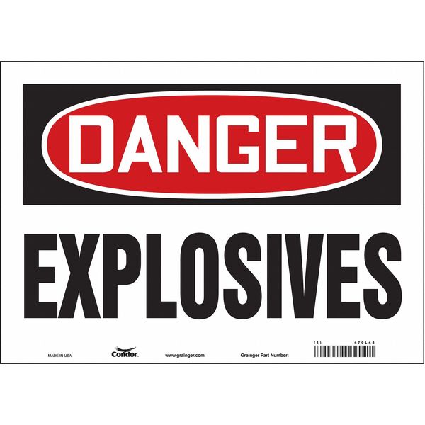 Safety Sign, 10 in Height, 14 in Width, Vinyl, Horizontal Rectangle, English, 470L44