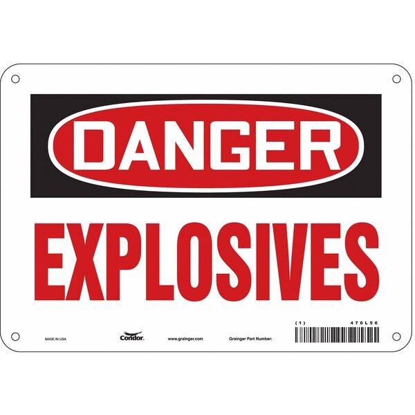 Safety Sign, 7 in Height, 10 in Width, Polyethylene, Vertical Rectangle, English, 470L56