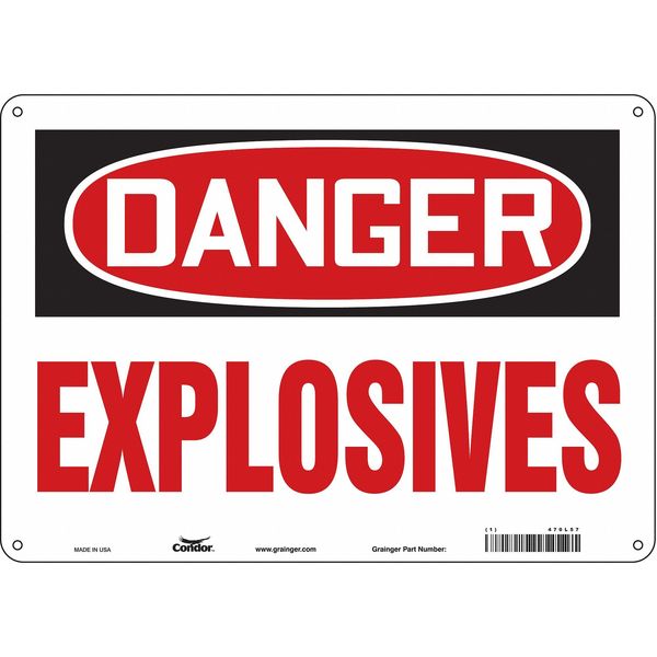 Safety Sign, 10 in Height, 14 in Width, Polyethylene, Horizontal Rectangle, English, 470L57