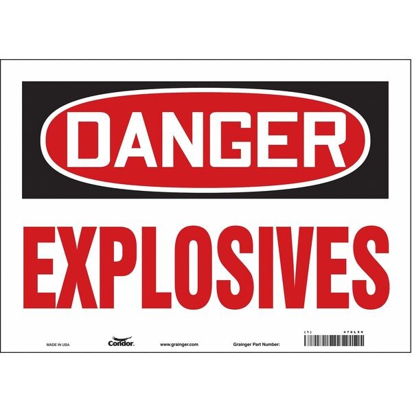 Safety Sign, 10 in Height, 14 in Width, Vinyl, Horizontal Rectangle, English, 470L59