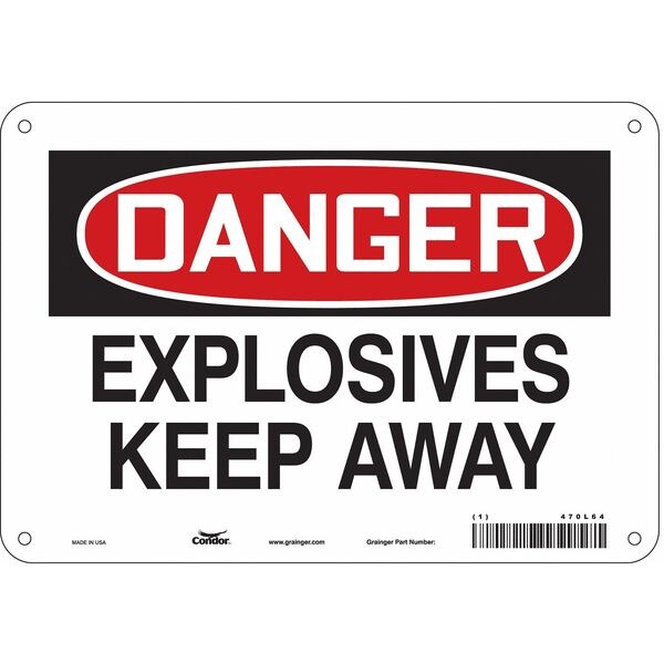 Safety Sign, 7 in Height, 10 in Width, Polyethylene, Vertical Rectangle, English, 470L64