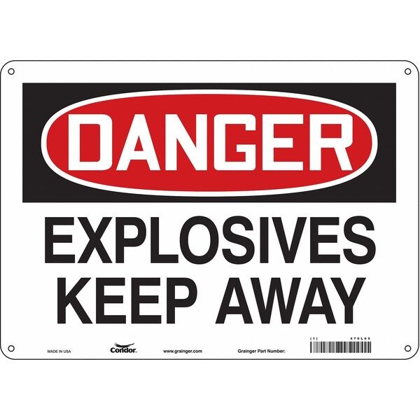 Safety Sign, 10 in Height, 14 in Width, Polyethylene, Horizontal Rectangle, English, 470L65