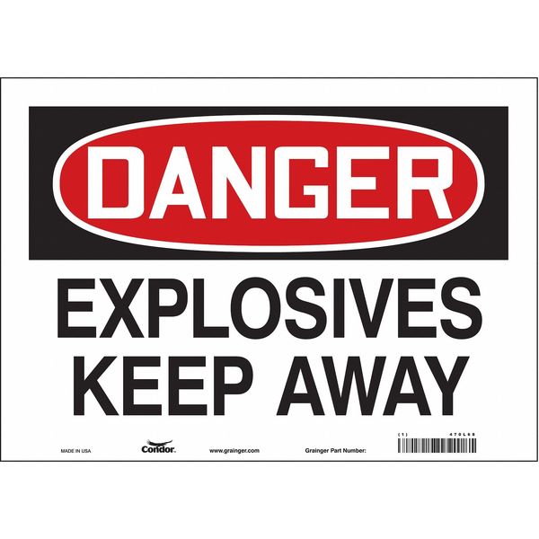 Safety Sign, 10 in Height, 14 in Width, Vinyl, Horizontal Rectangle, English, 470L68