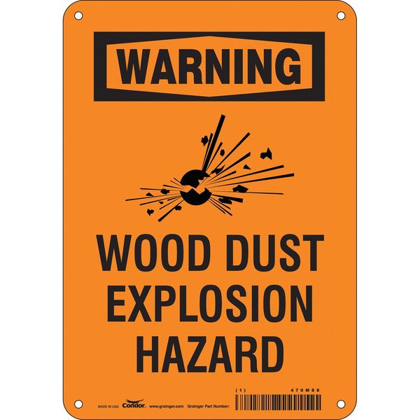 Safety Sign, 10 in Height, 7 in Width, Polyethylene, Horizontal Rectangle, English, 470M88