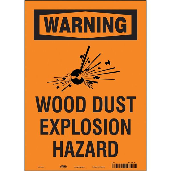 Safety Sign, 14 in Height, 10 in Width, Vinyl, Vertical Rectangle, English, 470M91