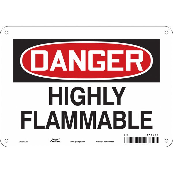 Safety Sign, 7 in Height, 10 in Width, Polyethylene, Vertical Rectangle, English, 470M09