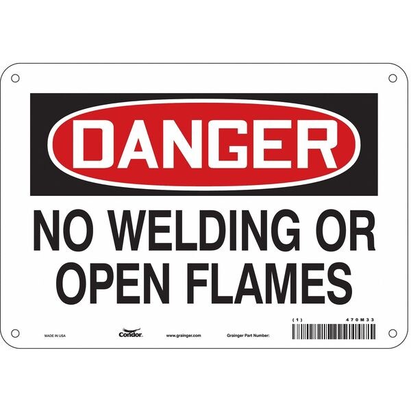 Safety Sign, 7 in Height, 10 in Width, Polyethylene, Vertical Rectangle, English, 470M33