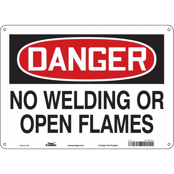 Safety Sign, 10 in Height, 14 in Width, Polyethylene, Horizontal Rectangle, English, 470M34