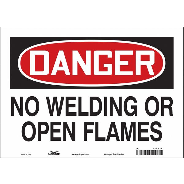 Safety Sign, 10 in Height, 14 in Width, Vinyl, Horizontal Rectangle, English, 470M36