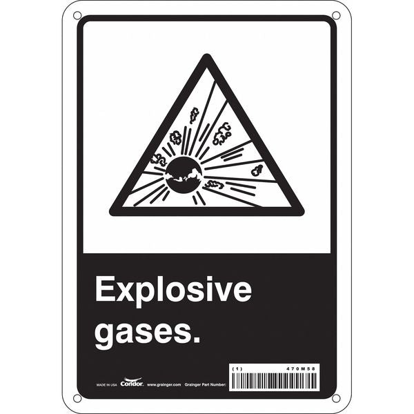 Safety Sign, 10 in Height, 7 in Width, Polyethylene, Horizontal Rectangle, English, 470M58