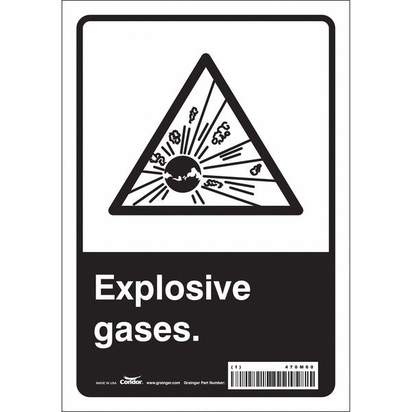 Safety Sign, 10 in Height, 7 in Width, Vinyl, Horizontal Rectangle, English, 470M60