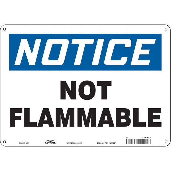 Safety Sign, 10 in Height, 14 in Width, Polyethylene, Horizontal Rectangle, English, 470M65