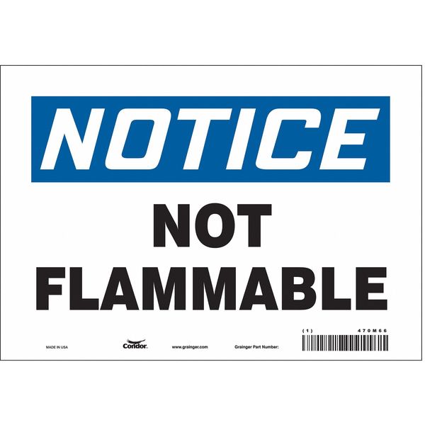 Safety Sign, 7 in Height, 10 in Width, Vinyl, Vertical Rectangle, English, 470M66