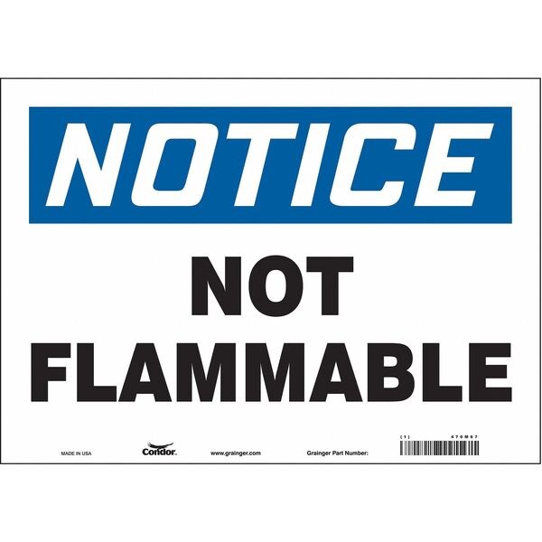 Safety Sign, 10 in Height, 14 in Width, Vinyl, Horizontal Rectangle, English, 470M67