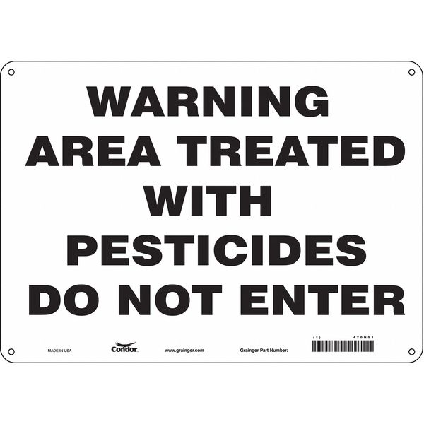 Safety Sign, 10 in Height, 14 in Width, Polyethylene, Horizontal Rectangle, English, 470N91