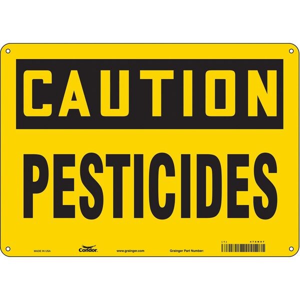 Safety Sign, 10 in Height, 14 in Width, Polyethylene, Horizontal Rectangle, English, 470N97