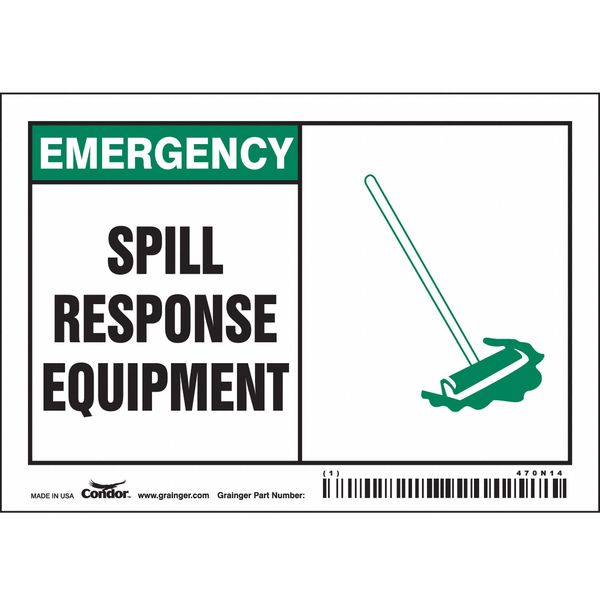 Safety Sign, 3 1/2 in Height, 5 in Width, Vinyl, Horizontal Rectangle, English, 470N14
