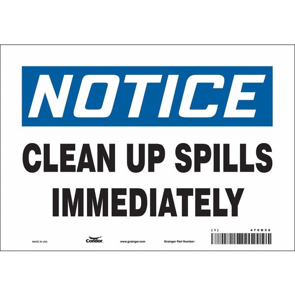 Safety Sign, 7 in Height, 10 in Width, Vinyl, Vertical Rectangle, English, 470N58