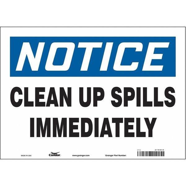Safety Sign, 10 in Height, 14 in Width, Vinyl, Horizontal Rectangle, English, 470N59