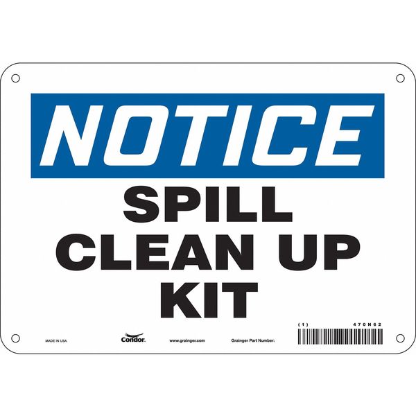 Safety Sign, 7 in Height, 10 in Width, Polyethylene, Vertical Rectangle, English, 470N62