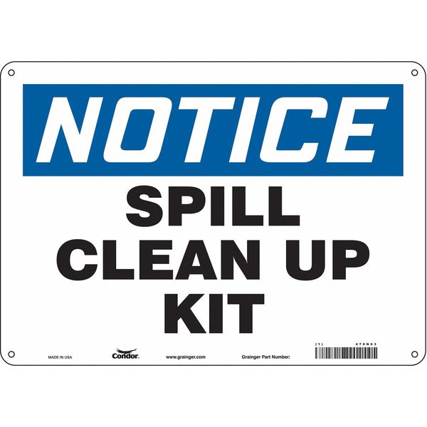 Safety Sign, 10 in Height, 14 in Width, Polyethylene, Horizontal Rectangle, English, 470N63