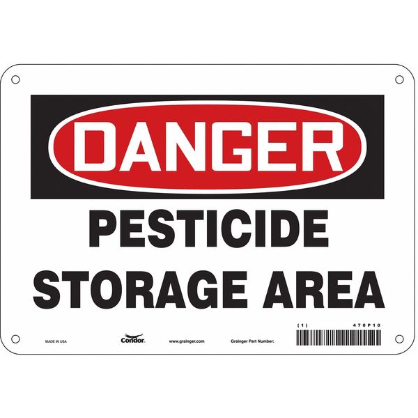 Safety Sign, 7 in Height, 10 in Width, Polyethylene, Vertical Rectangle, English, 470P10