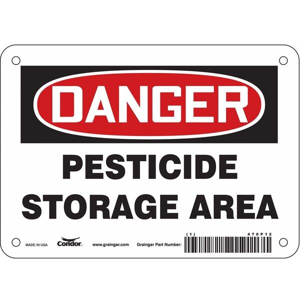 Safety Sign, 5 in Height, 7 in Width, Vinyl, Horizontal Rectangle, English, 470P12