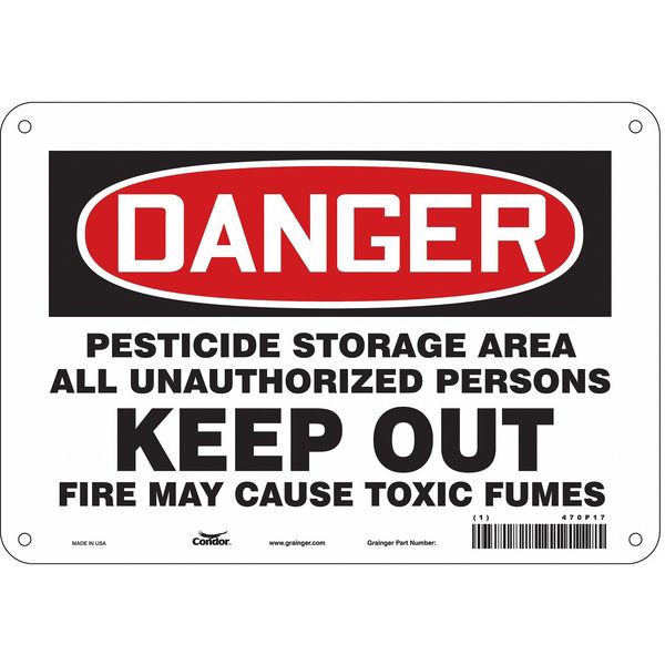 Safety Sign, 7 in Height, 10 in Width, Polyethylene, Vertical Rectangle, English, 470P17
