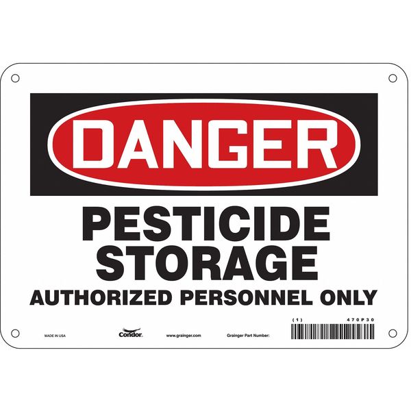 Safety Sign, 7 in Height, 10 in Width, Polyethylene, Vertical Rectangle, English, 470P30