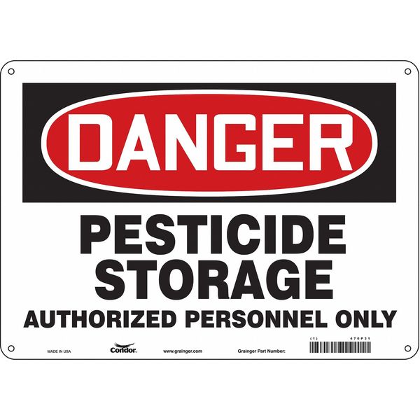 Safety Sign, 10 in Height, 14 in Width, Polyethylene, Horizontal Rectangle, English, 470P31