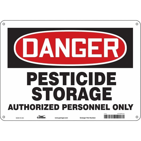 Safety Sign, 10 in Height, 14 in Width, Vinyl, Horizontal Rectangle, English, 470P33