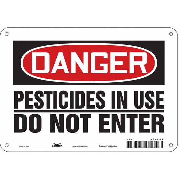 Safety Sign, 7 in Height, 10 in Width, Polyethylene, Vertical Rectangle, English, 470P43